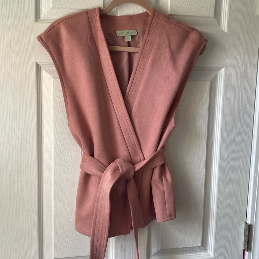 RYEGRASS Suede Pink Belted Vest